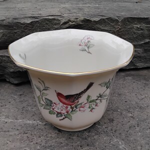 Vintage Lenox Serenade Cachepot, Lenox Fine Ivory Planter Pot Trimmed in 24K Gold