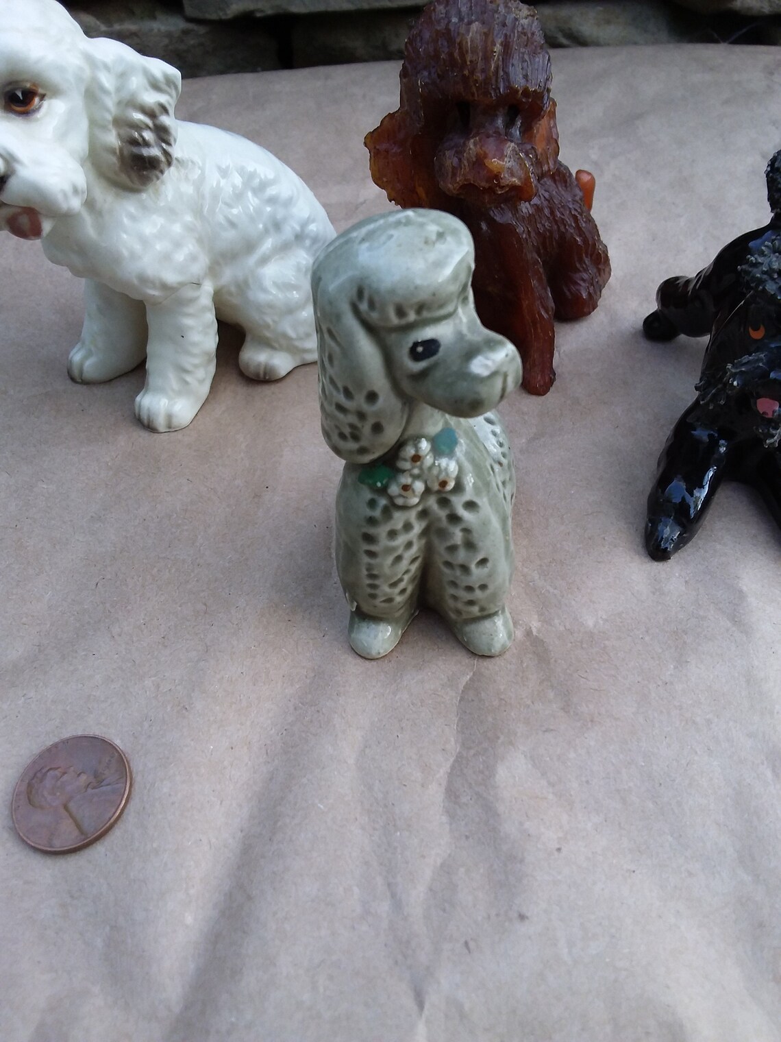 Vintage Poodle Figurines White Black Apricot Porcelain and Etsy