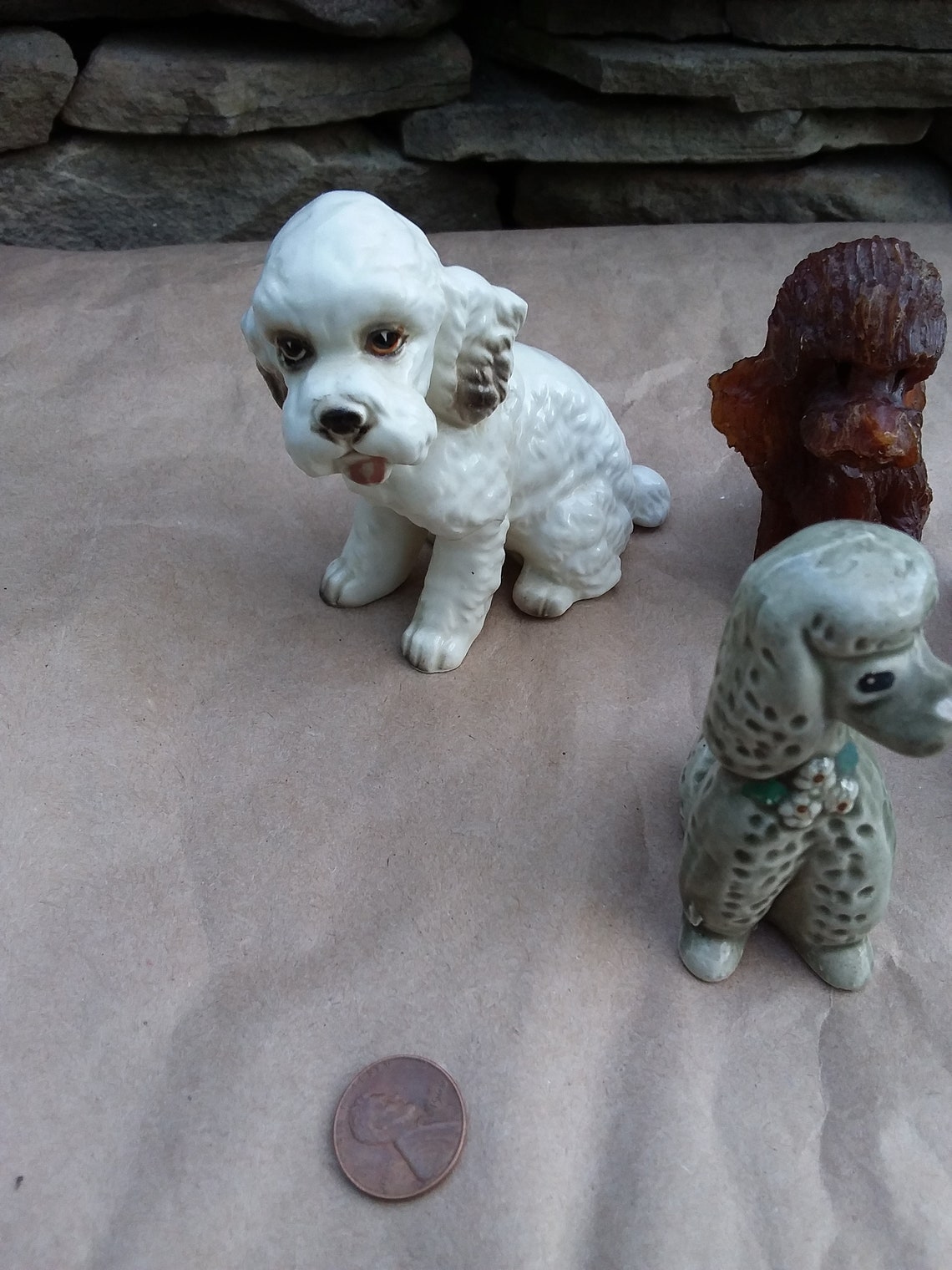 Vintage Poodle Figurines White Black Apricot Porcelain and Etsy