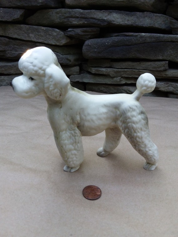 Vintage White Poodle Porcelain Figurine Vintage | Etsy