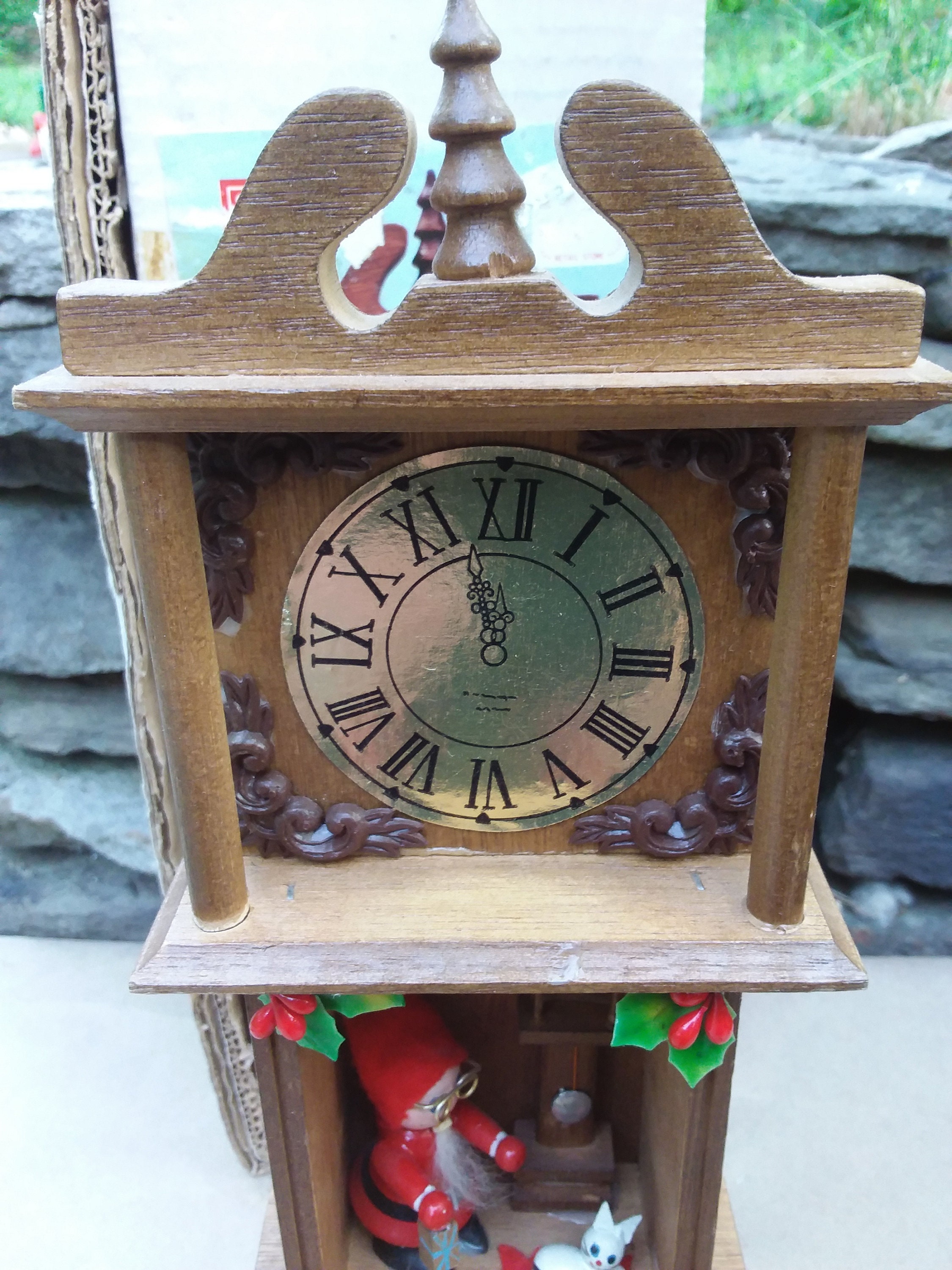 Vintage Miniature Grandfather Clock Christmas Decor by Sears Etsy