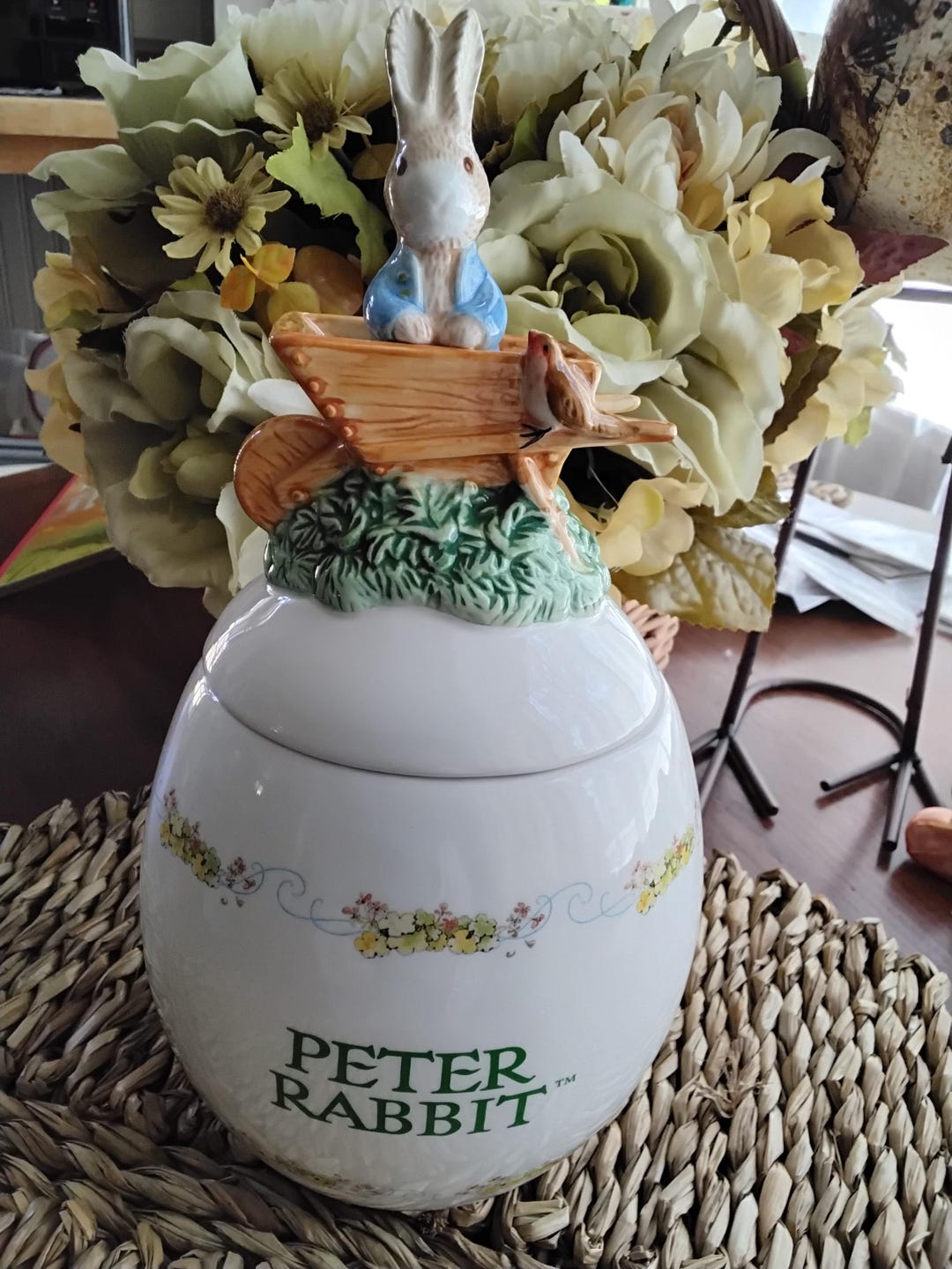 Vintage Beatrix Potter Teleflora Peter Rabbit Planter, Cookie Jar ...