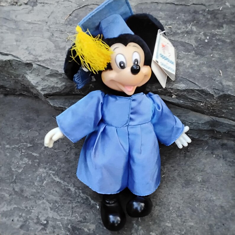 Vintage Applause Mickey Mouse Plush Graduate in Cap & Gown, 1986 imagem 7