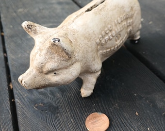 Vintage Cast Iron Pig Still Coin Bank, Norco Foundry & Specialty, Pottstown, PA 1940s