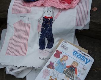 Vintage Simplicity Doll Clothes Pattern 9381 & Cut/Sew Fabric