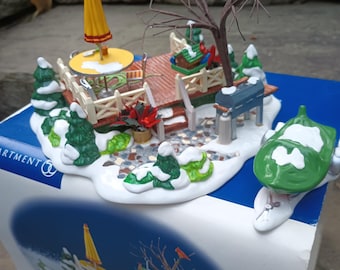 Vintage Department 56 Gabled Cottage with Blue Bird Original Snow Village, 50021, Taiwan 1970s