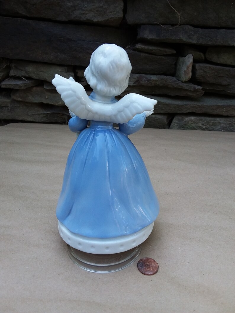 Angel Music Box Porcelain Berman & Anderson Silent Night Etsy