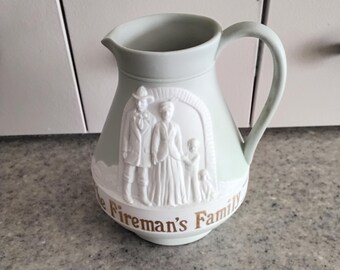 Vintage Jasperware Fireman Family Creamer: 1983 Limited Edition