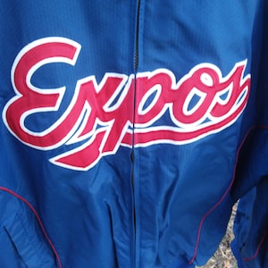 Vintage Majestic Montreal Expos  Spring/Fall Bomber Training Jacket with Expos and American Flag Patches, Size XL