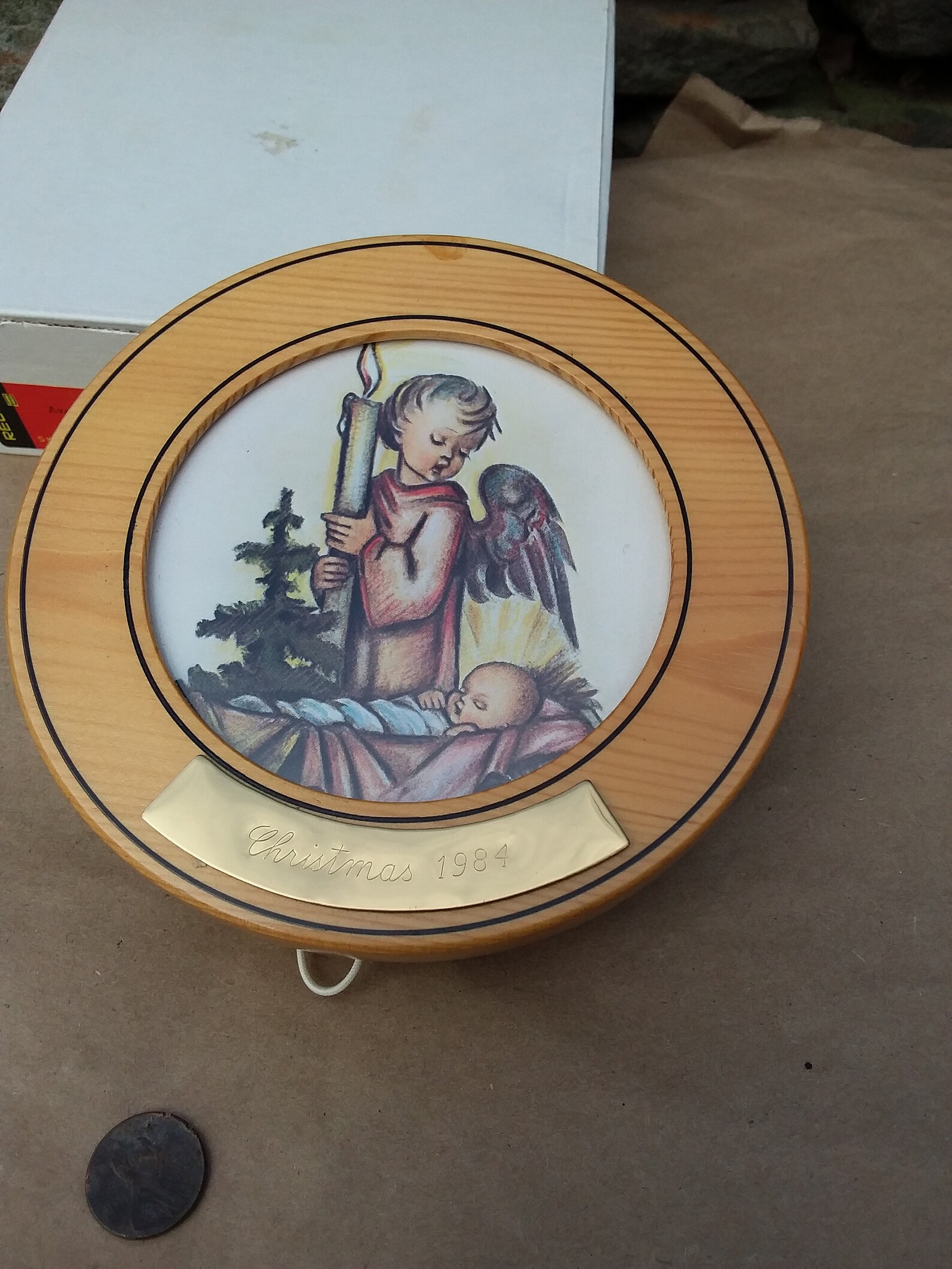 Vintage Reuge Hummel Christmas Round Wall Music Box Hanging Etsy