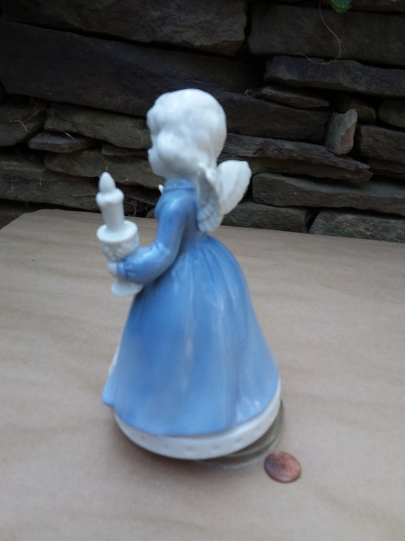 Angel Music Box Porcelain Berman & Anderson Silent Night Etsy