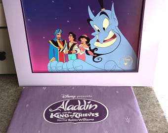 Vintage Walt Disney's Aladdin and the King of Thieves Commemorative Lithograph in Protective Sleeve, 1996