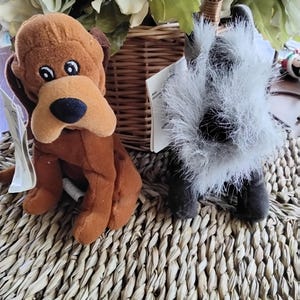 Vintage Disney Store Lady & the Tramp, Trusty and Jock Beanbag Plush with All Tags