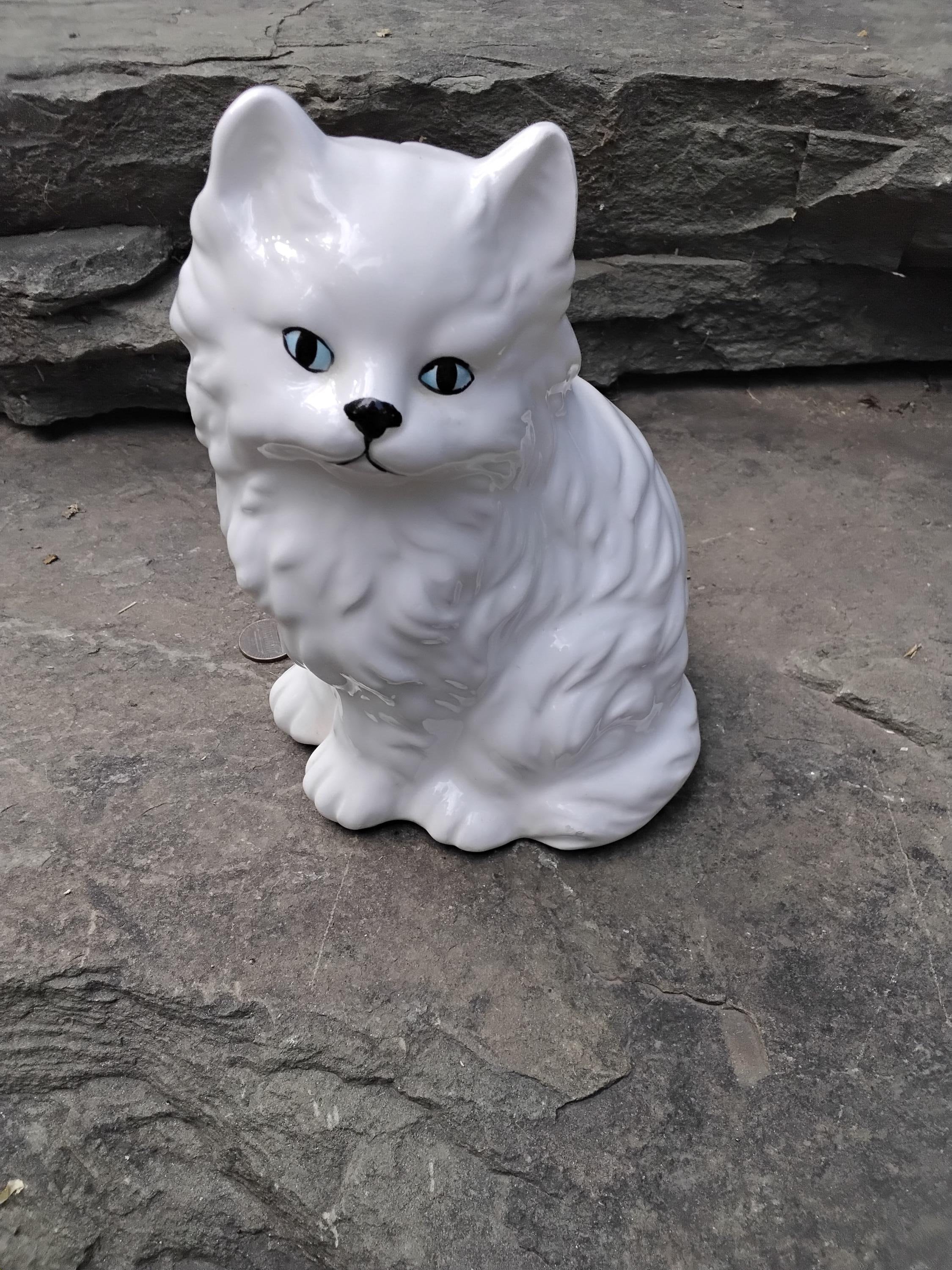 その他 SET OF VINTAGE CERAMIC BIG EYE KITTY CAT Vintage Pair BIG EYE Pity Puppy Dog & Kitty Cat FIGURINES