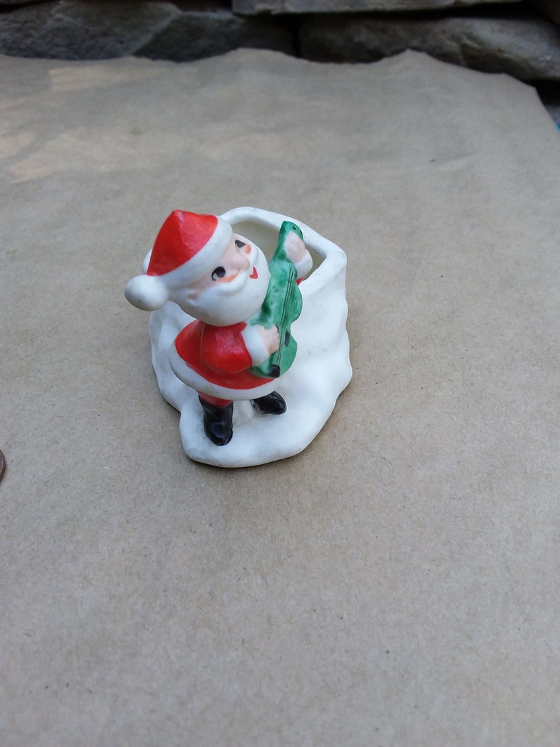 Vintage Norcrest Santa Candle Holder Porcelain Japan Etsy