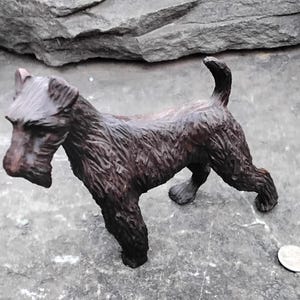 Vintage Red Mill Mfg Pecan Shell  Schnauzer or Airedale Dog Figurine, USA