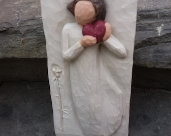 Vintage Willow Tree Wall Plaque: Susan Lordi "Love Heartfelt" Figurine