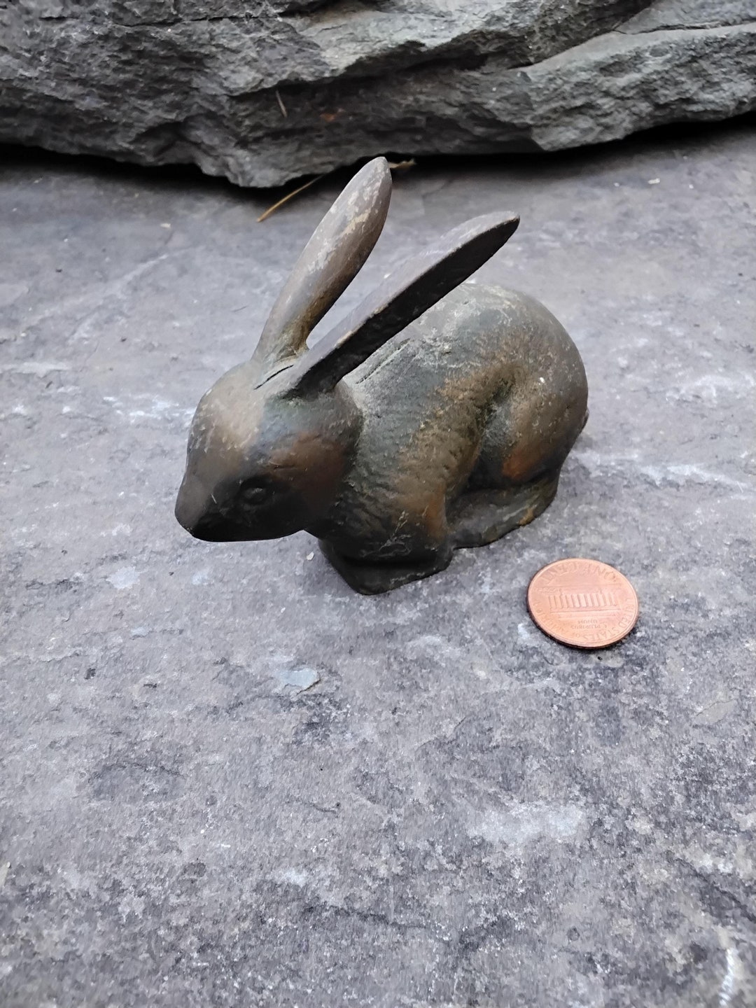 Vintage Brass Long Earred Bunny Rabbit Figurine Paperweight - Etsy