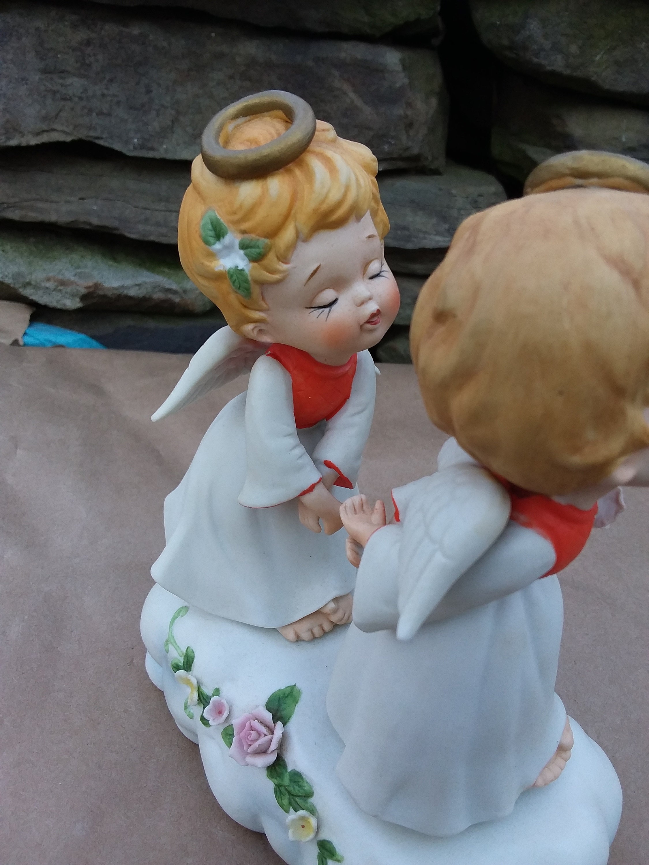 Vintage Berman & Anderson Bisque Angel Music Box Works and Etsy