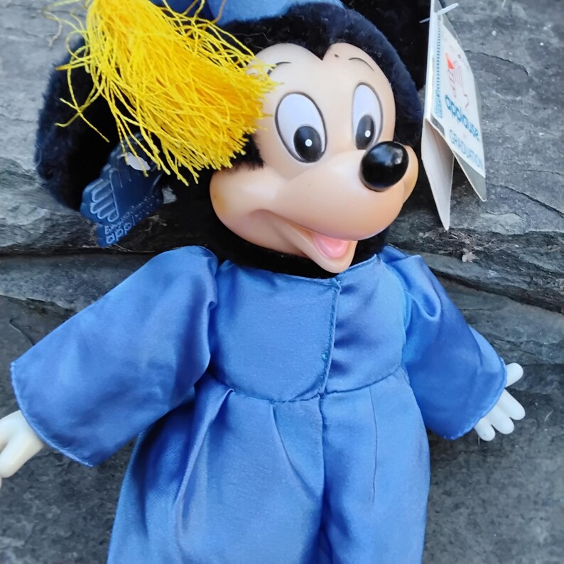 Vintage Applause Mickey Mouse Plush Graduate in Cap & Gown, 1986 imagem 9
