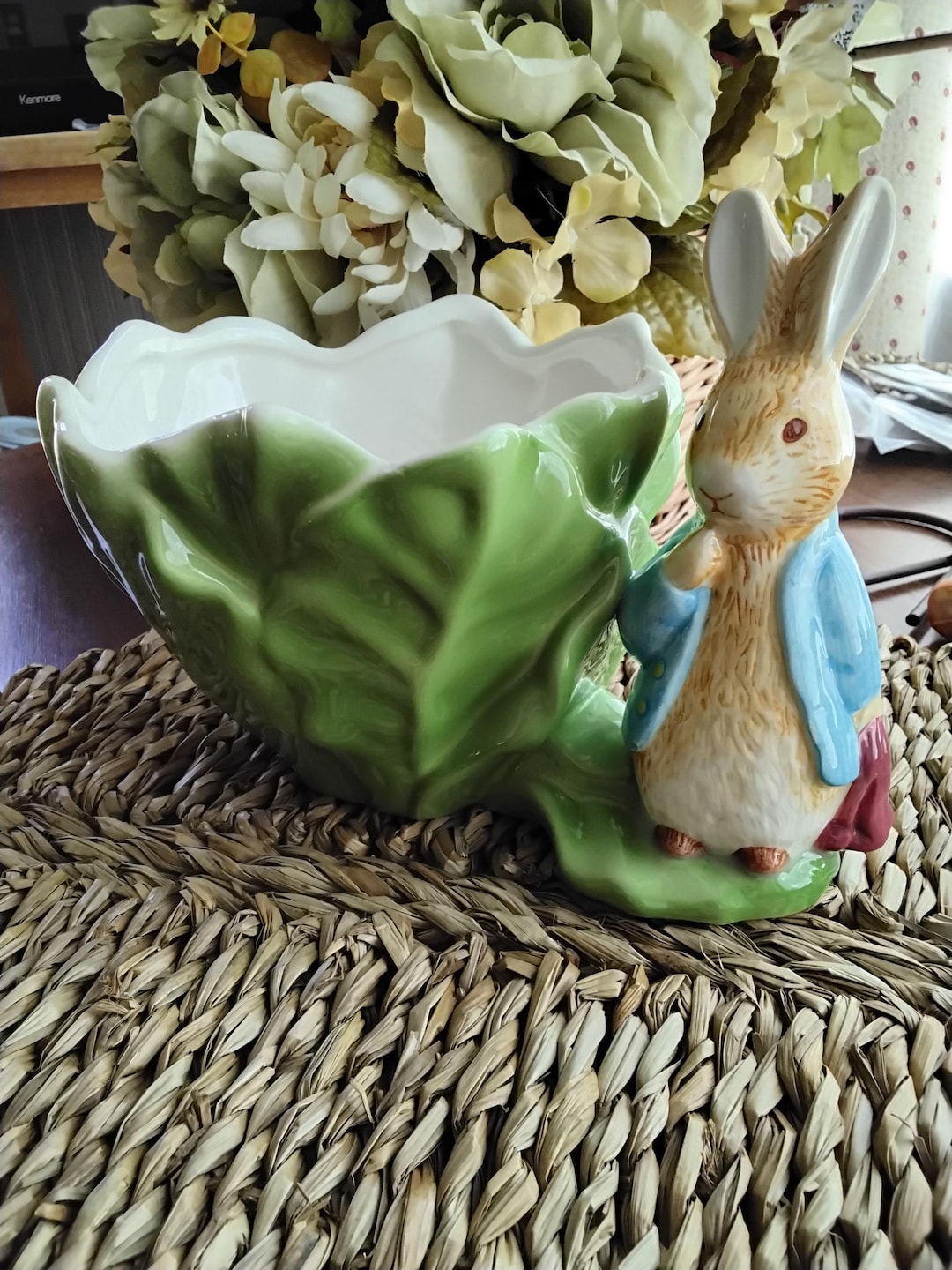 Vintage Beatrix Potter Peter Rabbit Cabbage Patch Planter or Candy Dish ...