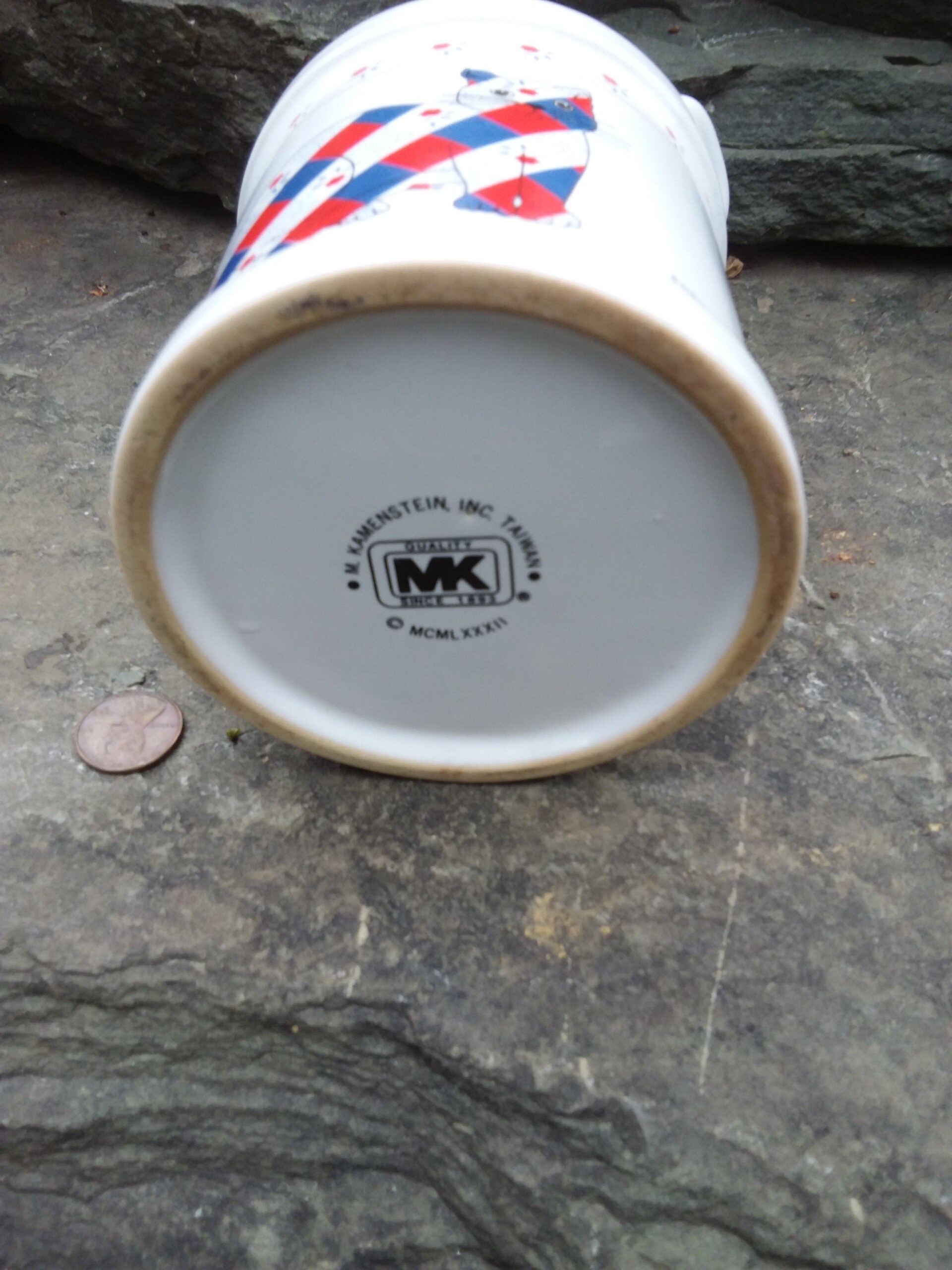 Vintage White Ceramic Milk Jug Vase or Utensil Holder