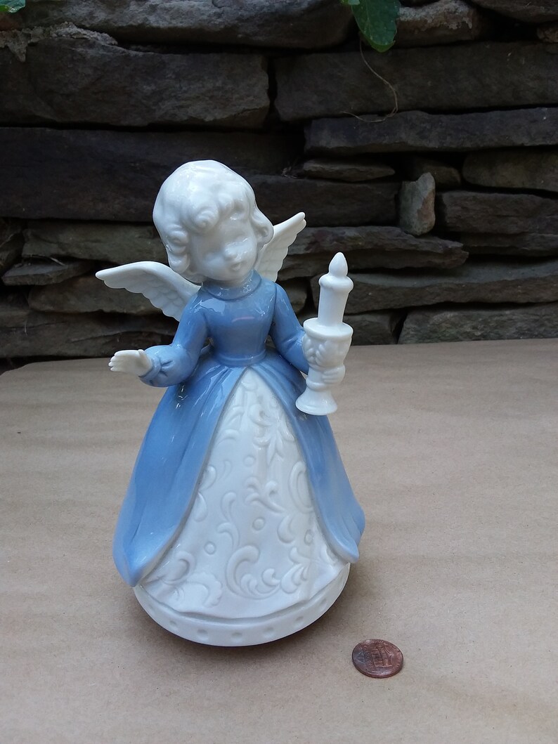 Angel Music Box Porcelain Berman & Anderson Silent Night Etsy
