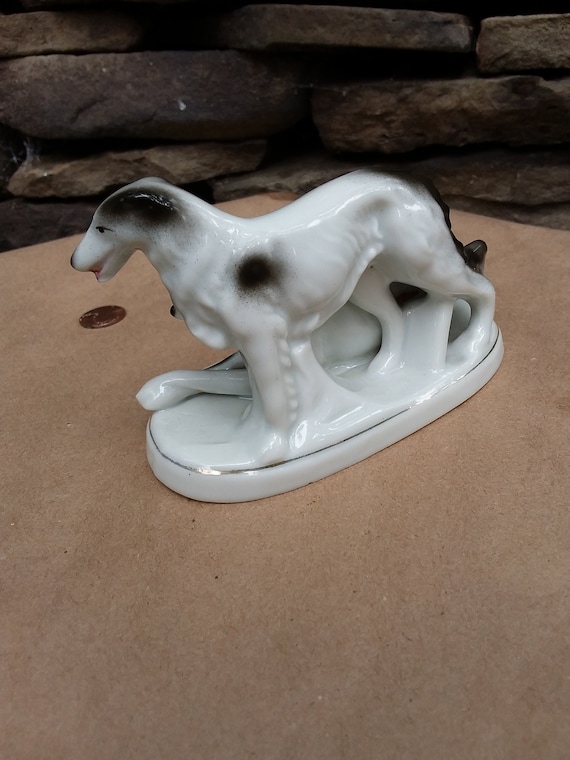ceramic Figurines Borzoi Russian Wolfhound Dog statue porcelain 
