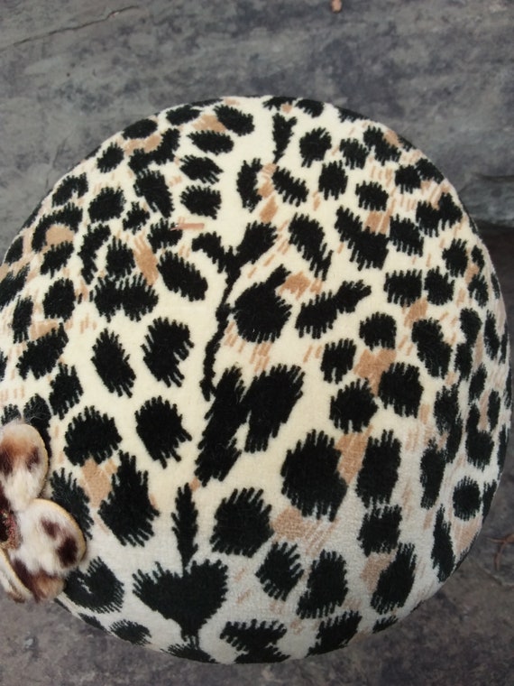 Vintage Faux Leopard Print Pill ox Hat, Fully Lin… - image 9