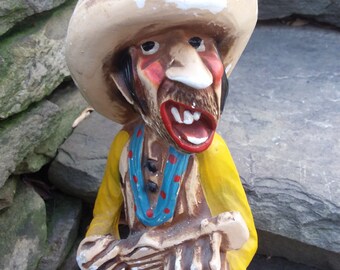 Vintage Chalkware Tex the Singing Cowboy Figurine by H. S.
