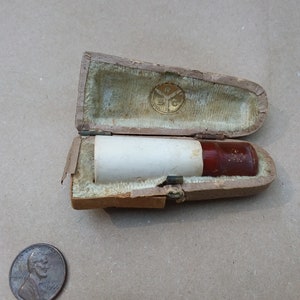 Vintage Bakelite and French Ivory Cheroot Cigar Holder in RBC Fitted Case, 1930s