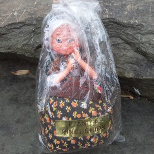 Vintage Grandmother Doll Pincushion Made in Hong Kong, In Original Packaging