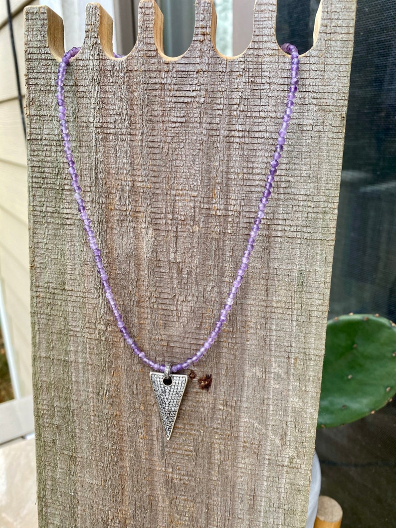 cz pendant necklace minimalist design February birthstone Amethyst necklace February birthday
