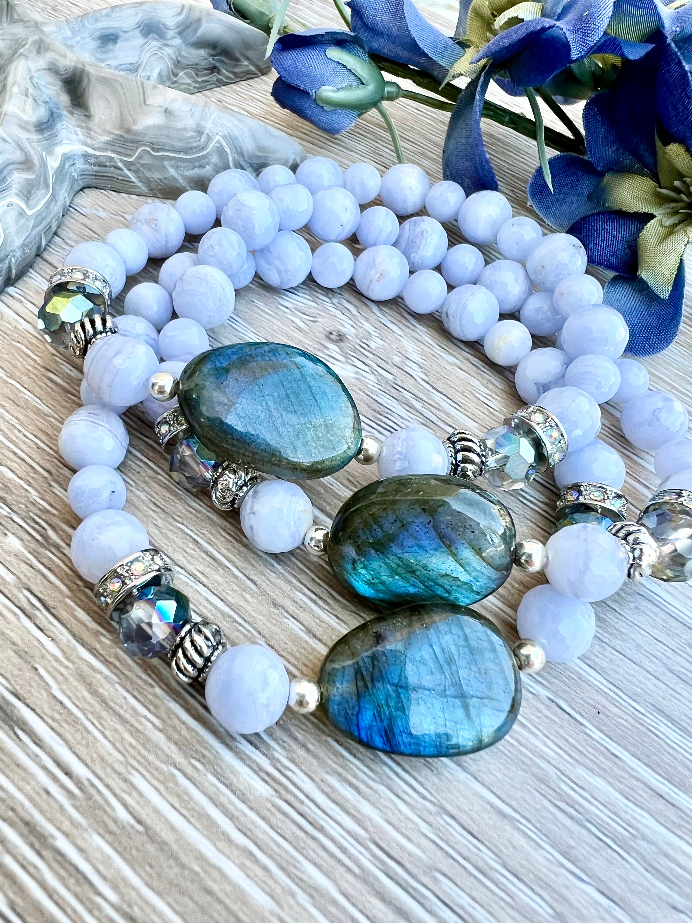 Shila - Bracelet blue labradorite - Crystals by Lina