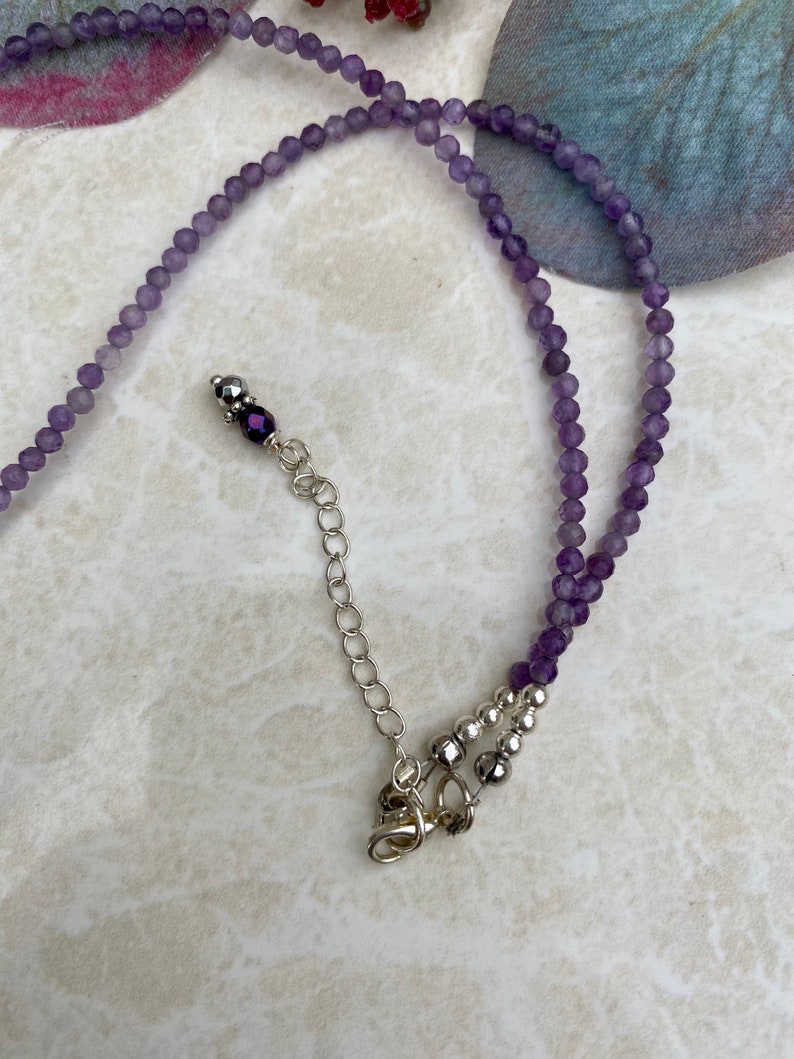 cz pendant necklace minimalist design February birthstone Amethyst necklace February birthday
