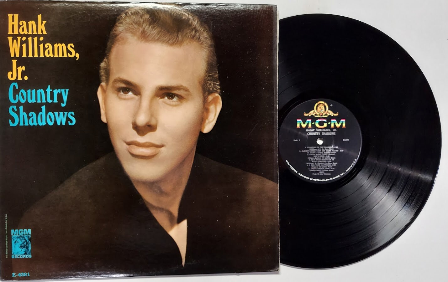 Vintage 1966 Vinyl Record Album by Hank Williams, Jr. titled Country Shadows, image size:1429x901