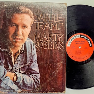 Vintage 1966 Vinyl Record Album by Marty Robbins titled Saddle Tramp