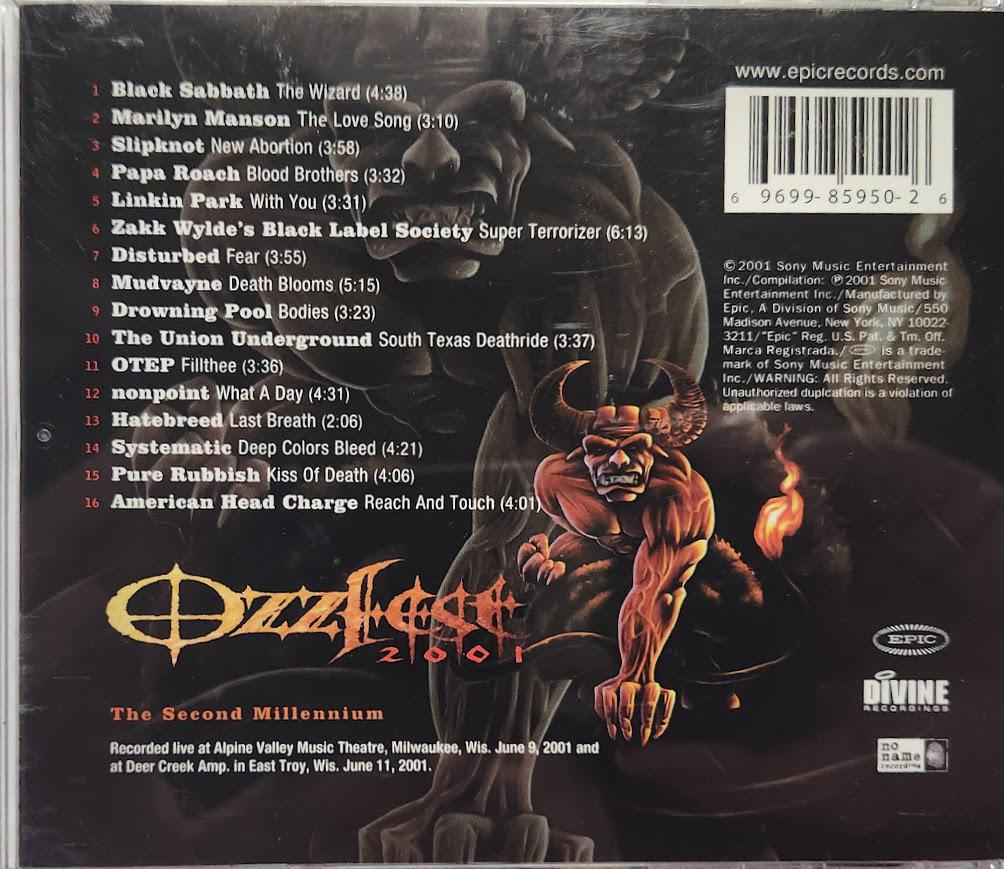 CD 2001 Vintage Music by Various Artists Titled Ozzfest 2001 - the