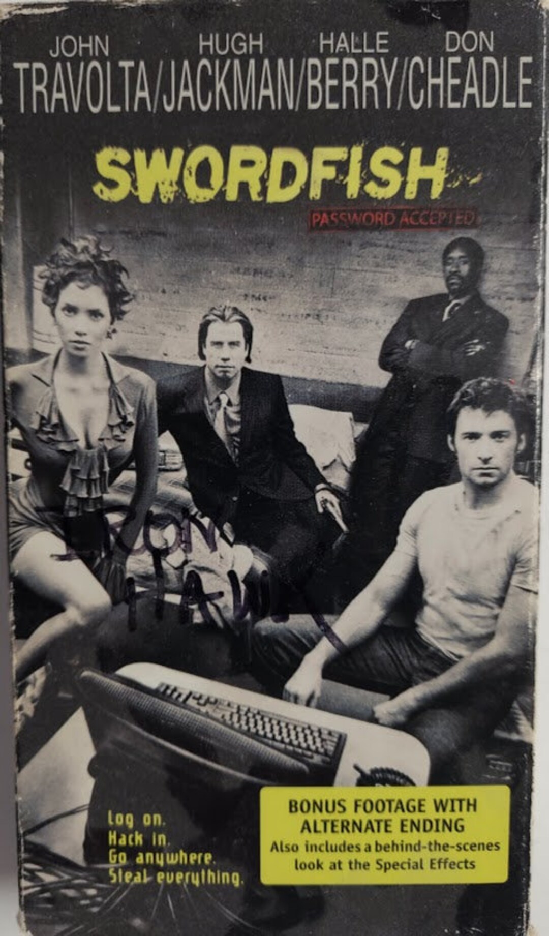 VHS 2001 Vintage Movie Titled Swordfish Starring John Travolta, Halle