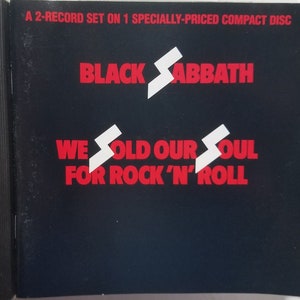 CD Used Music Vintage 1975 Heavy Metal by Black Sabbath titled We Sold Our Soul For Rock &#39;N&#39; Roll