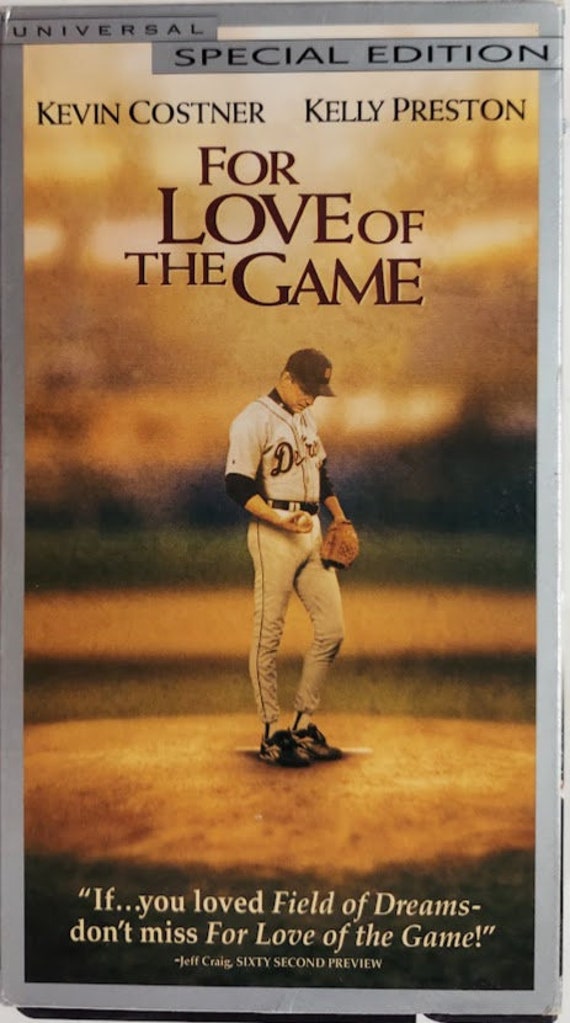 VHS 1999 Vintage Movie Titled for the Love of the Game Starring Kevin  Costner, Kelly Preston & J K Simmons 