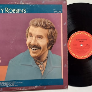 Vintage 1981 Vinyl Record Album by Marty Robbins titled Encore