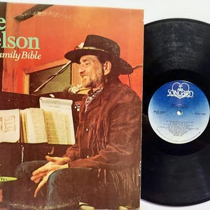 Vintage 1980 Vinyl Record Album by Willie Nelson titled Family Bible