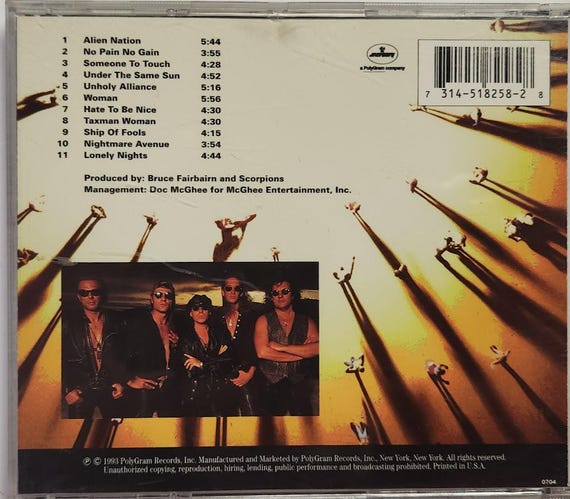 CD Used 1993 Vintage Music by Scorpions Titled Face the Heat - Etsy