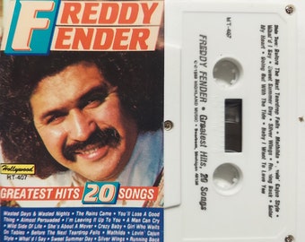 Cassette 1989 Vintage Country Rock Music by Freddy Fender titled Greatest Hits, 20 Songs