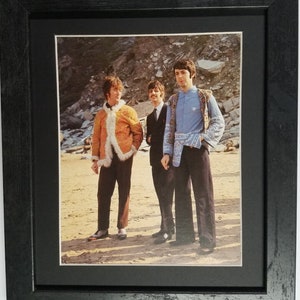 Framed Beatles rare art print 12  x 14 John Lennon, Paul McCartney & Ringo Starr