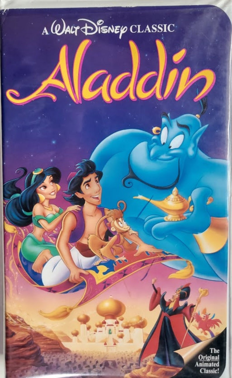 Aladdin 1992 VHS Tape RARE Black Diamond Classic by Walt Disney Etsy