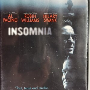 DVD 2002 Vintage Movie titled Insomnia starring Al Pacino & Robin Williams