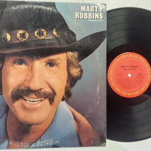 Vintage 1983 Vinyl Record Album by Marty Robbins titled  Biggest Hits