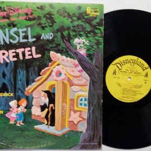 Vintage Vinyl Record Album by Various artists titled Walt Disney Presents The Story Of Hansel And Gretel
